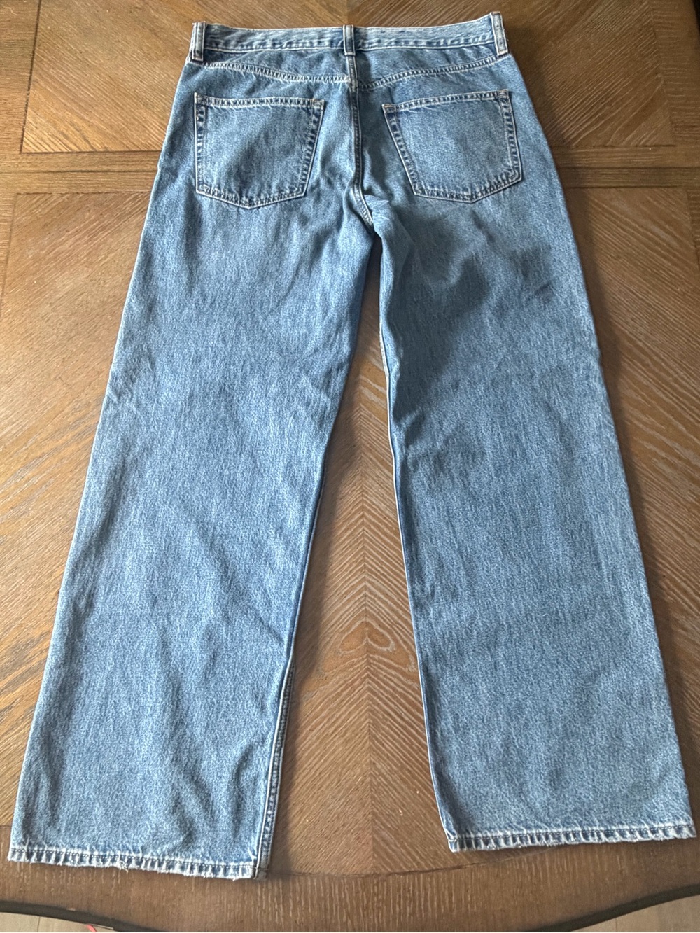 GAP Low Stride Wide Leg Jeans Size 29 Medium Wash 100% Cotton Y2K - Picture 3 of 8
